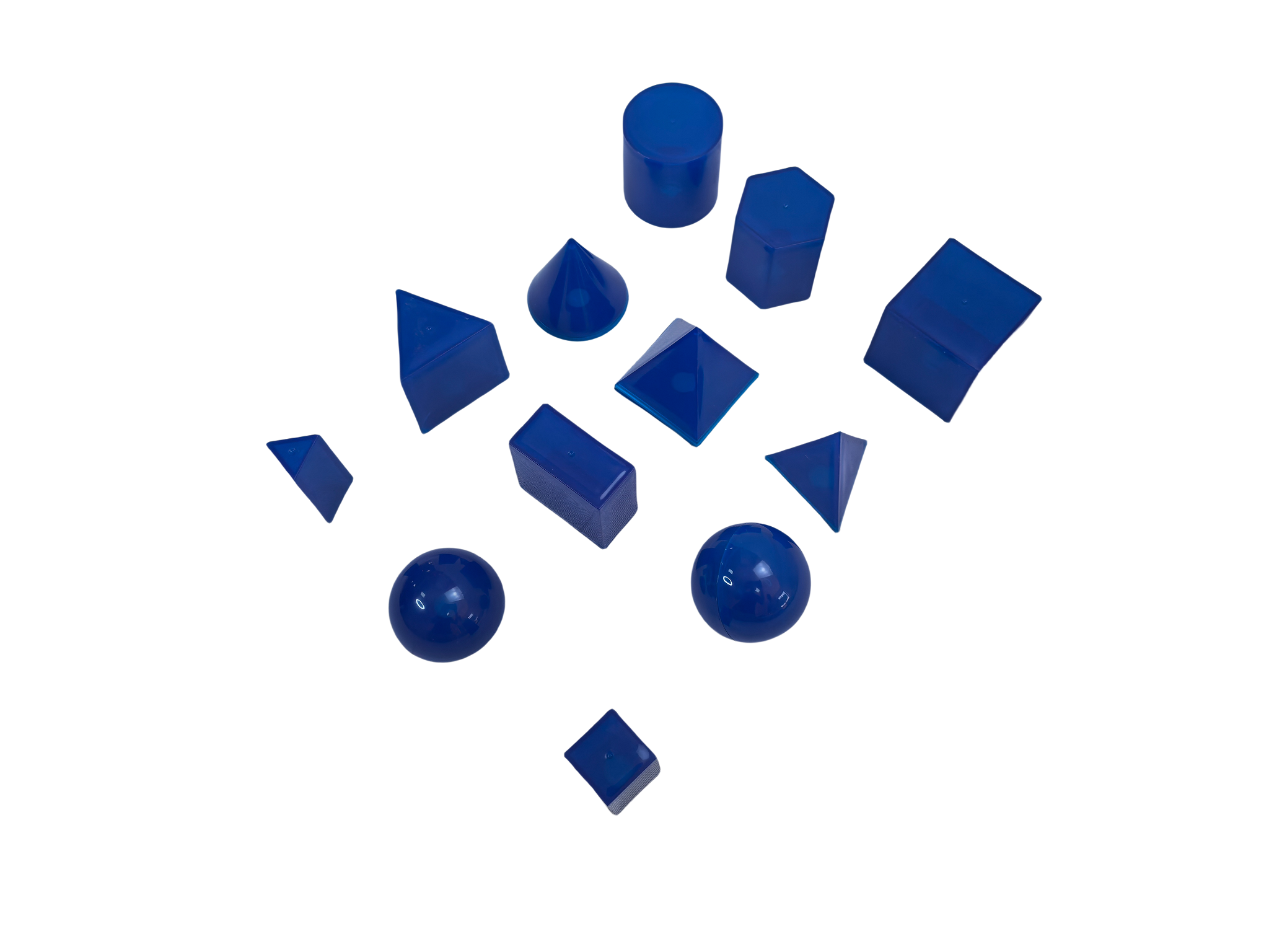 12 darabos átlátszó 3D geometriai szilárdtest modellkészlet