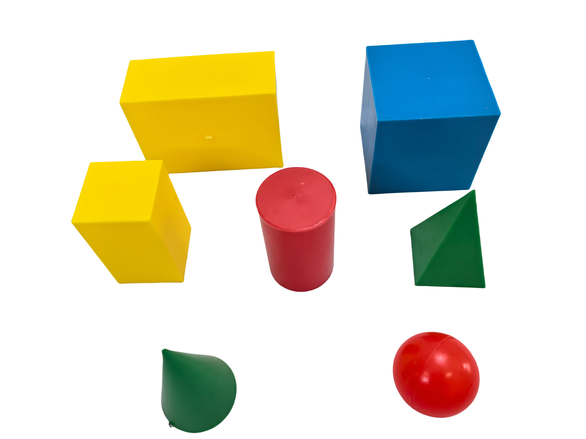 7db műanyag geometriai modellkészlet, geometriai szilárdtest blokkok, geometriai alakzat készlet